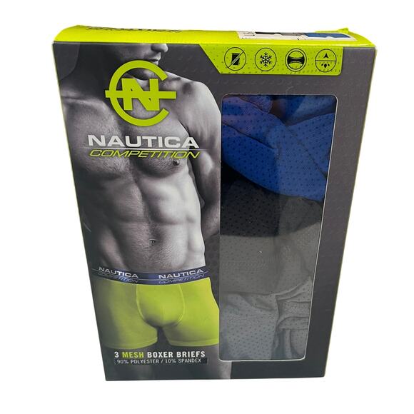 8-10 NAUTICA Competition Men's Mesh Boxer Briefs 3-Pack Large - Picture 6 of 8